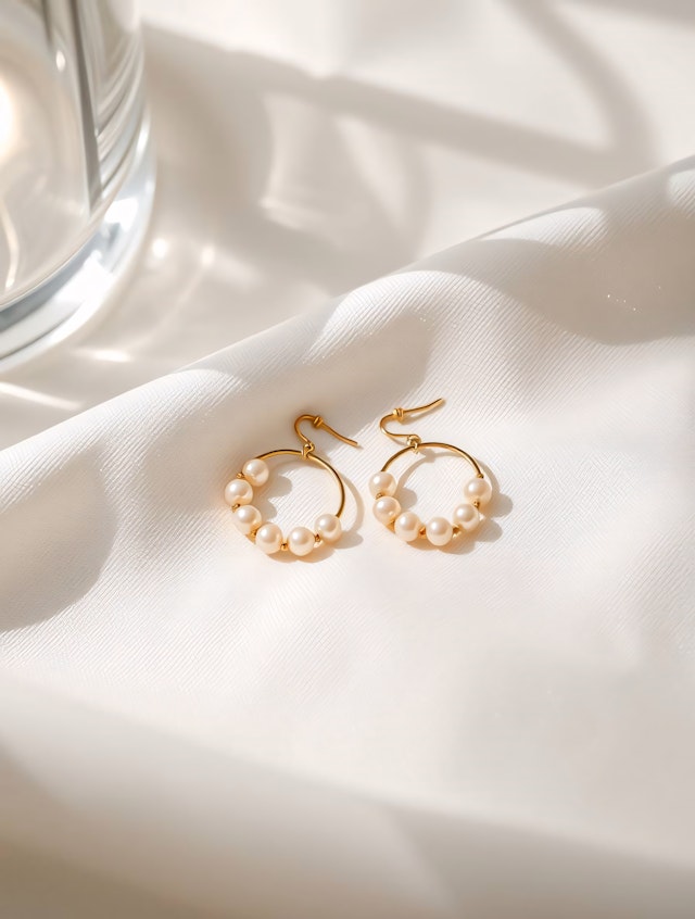 Elegant Pearl Hoop Earrings