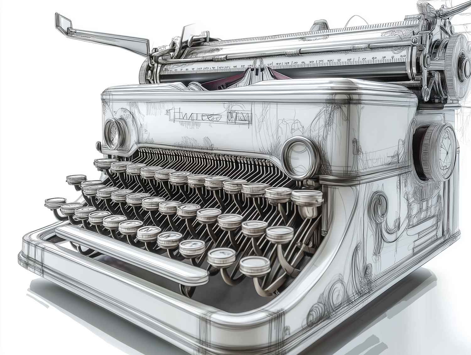 Transparent Vintage Typewriter