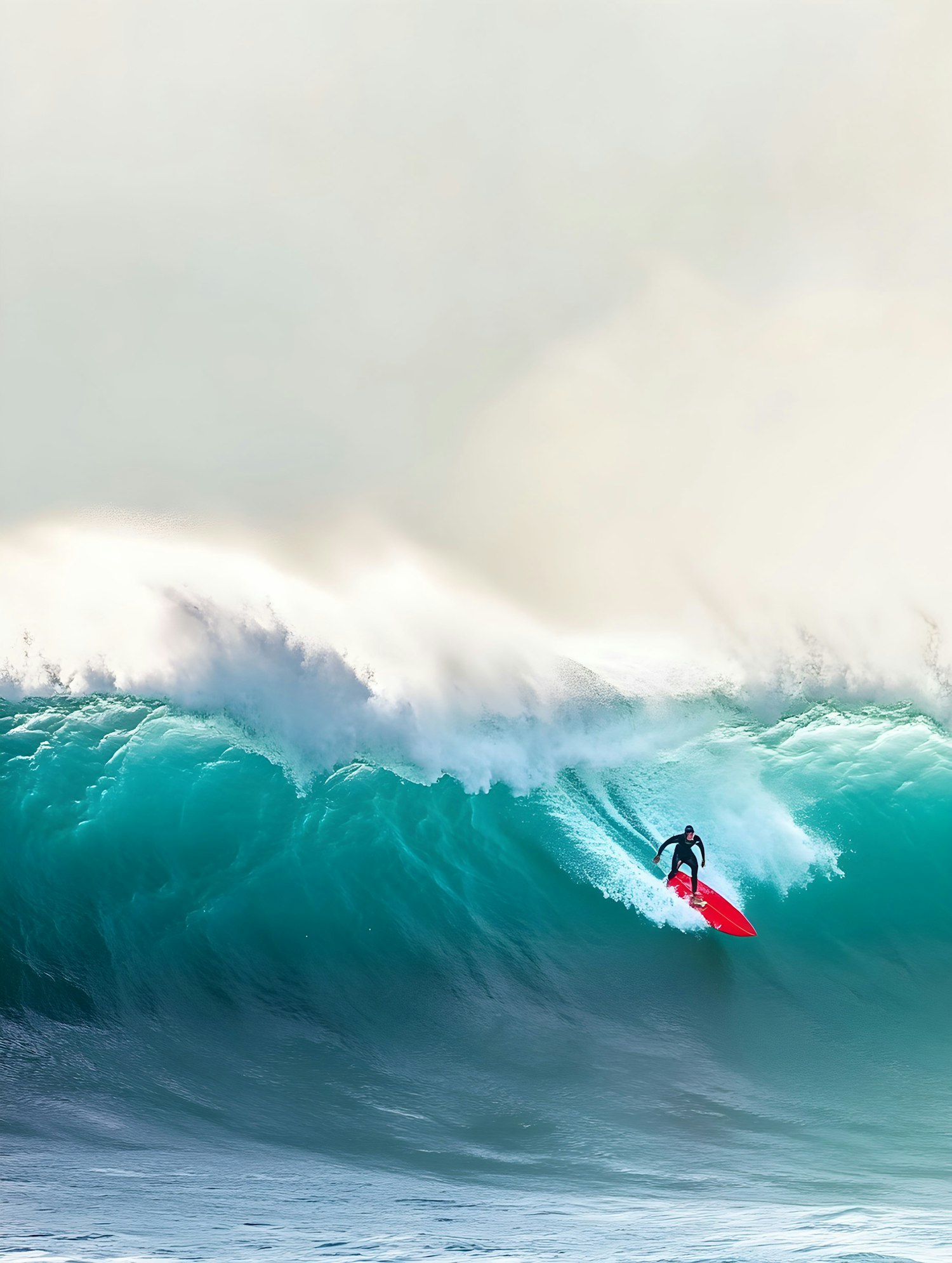 Surfer on Massive Wave