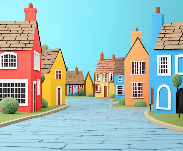 Colorful Cartoon Village