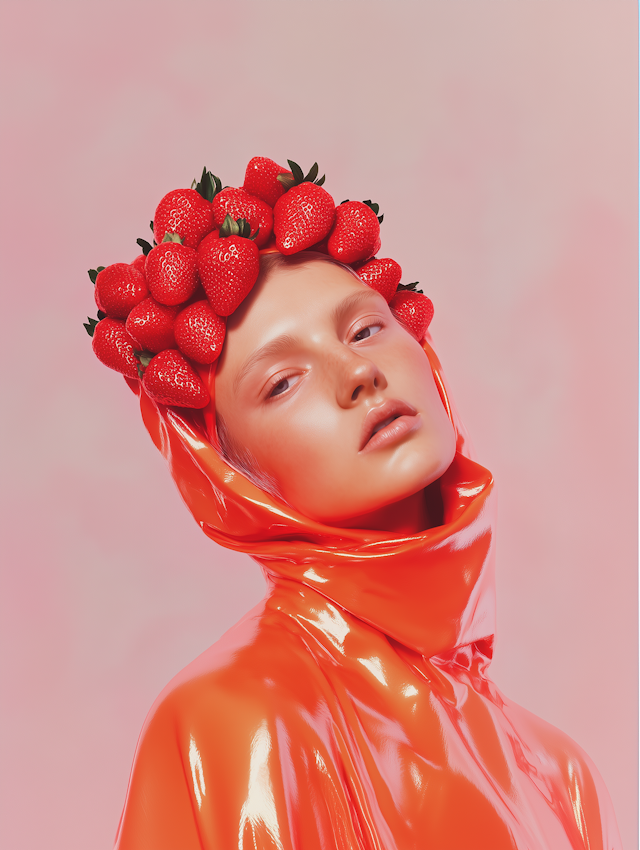 Futuristic Strawberry Headpiece