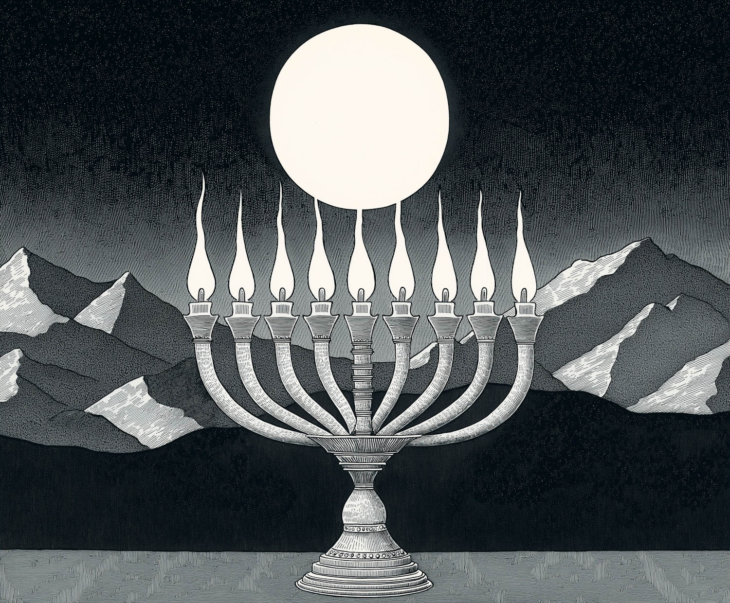 Menorah Under the Moon