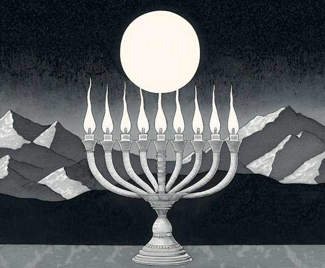 Menorah Under the Moon