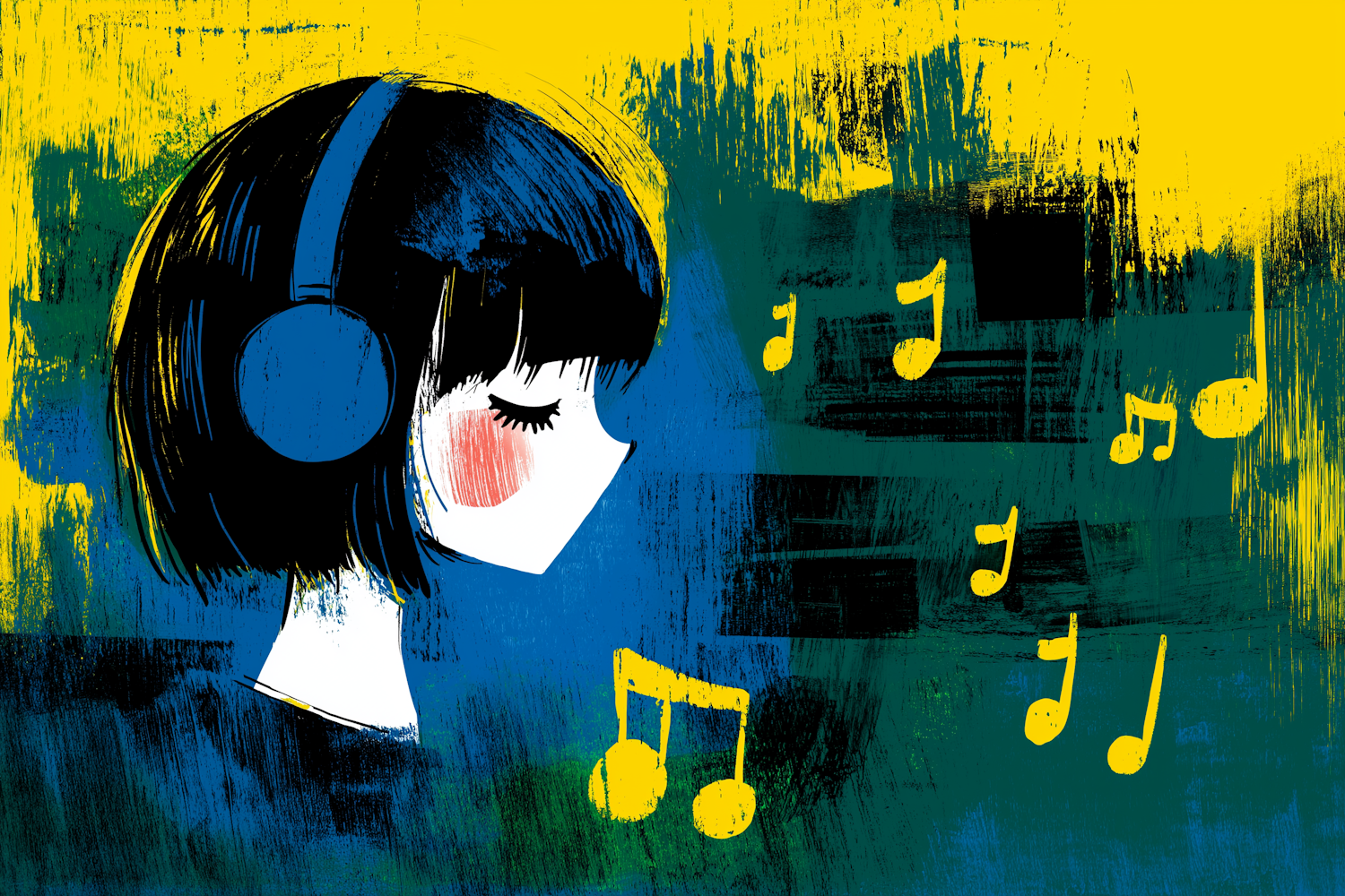 Serene Music Lover Illustration