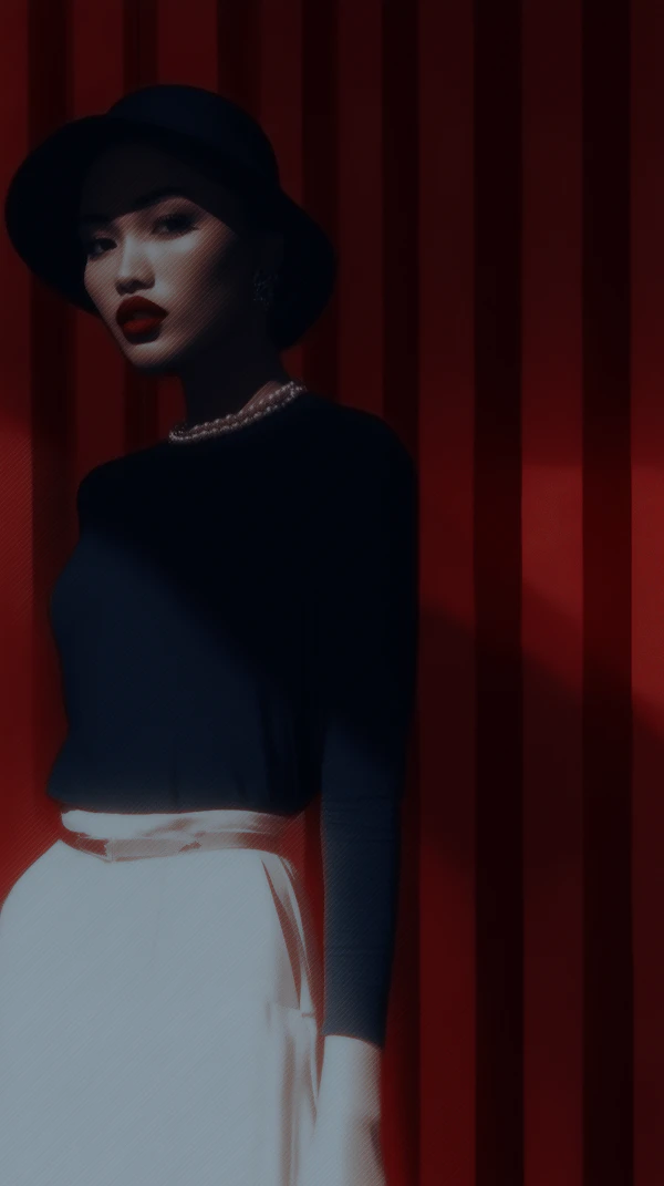 Elegant Woman in Stripes