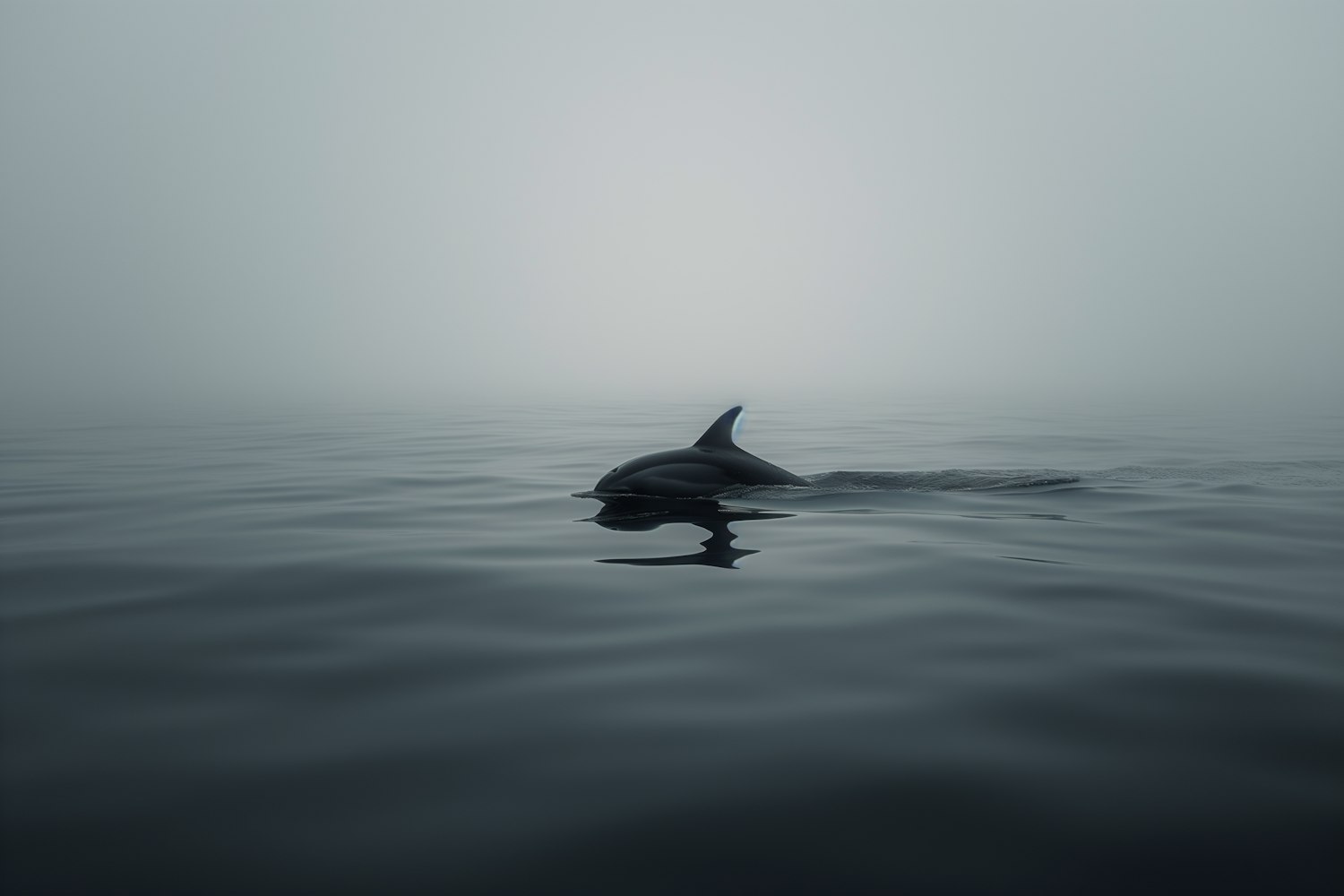 Tranquil Orca in Overcast Seas