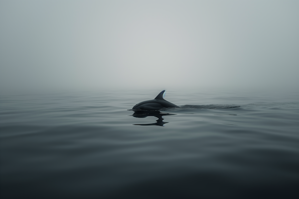 Tranquil Orca in Overcast Seas