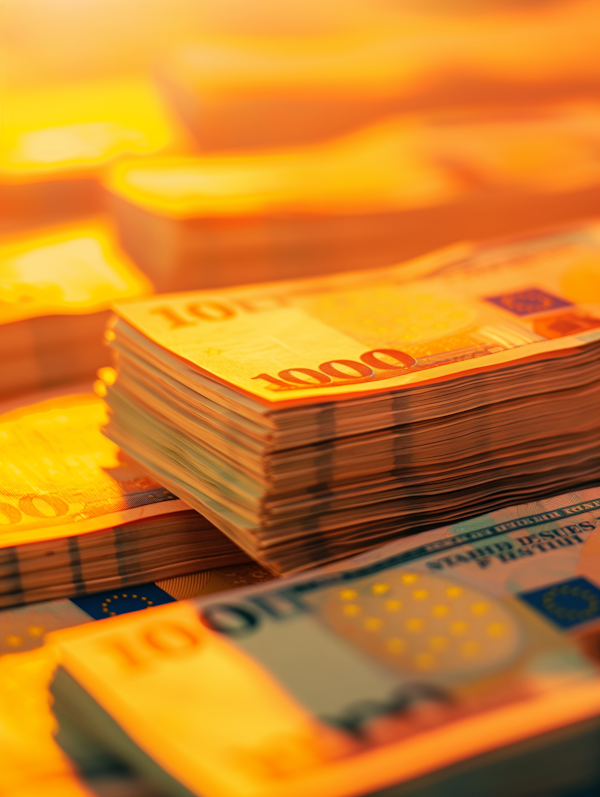 Euro Banknotes Illuminated