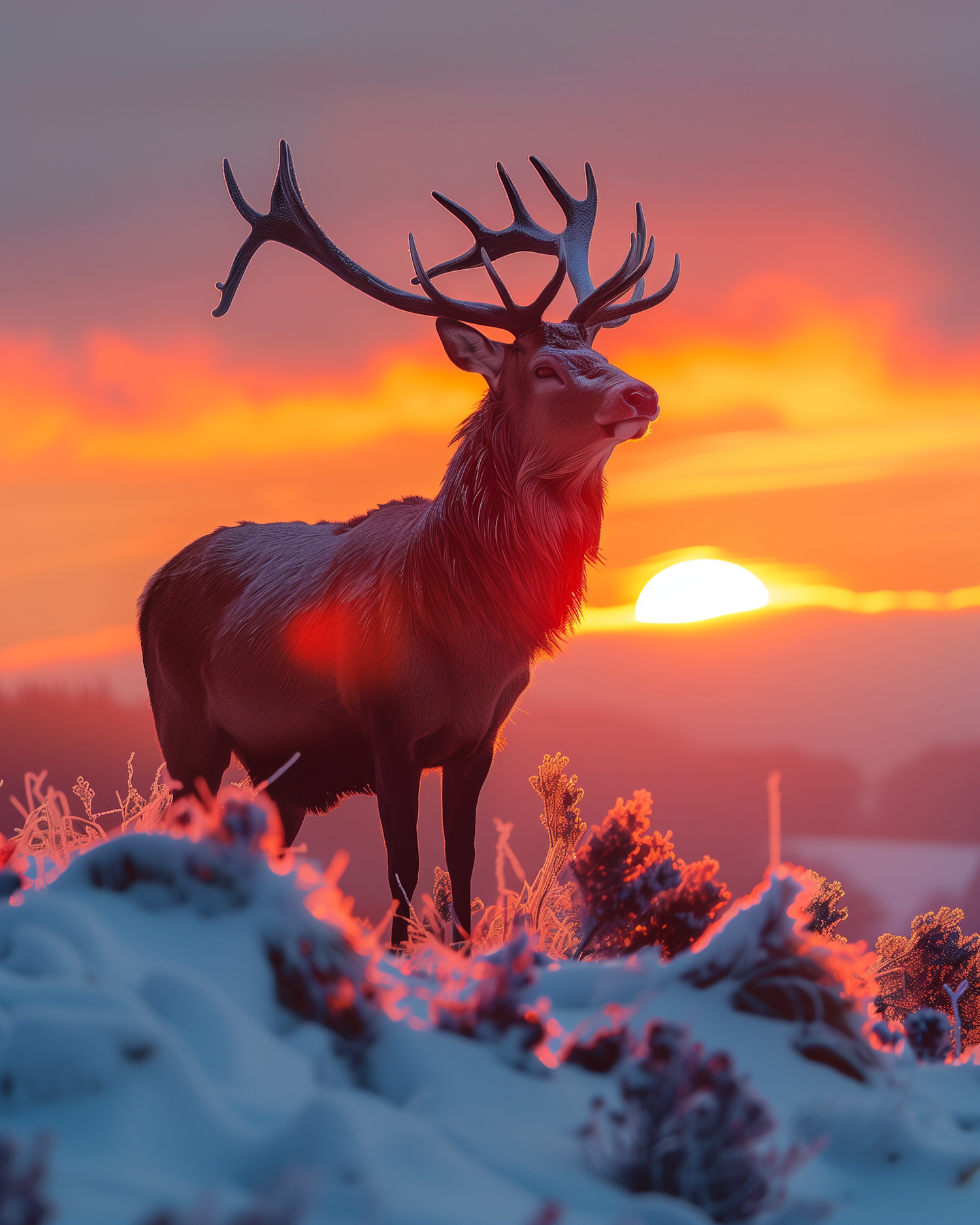 Majestic Deer at Sunset