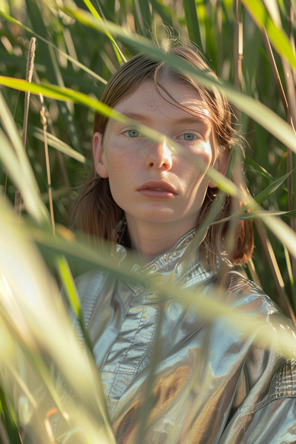 Serene Contemplation in Tall Grass