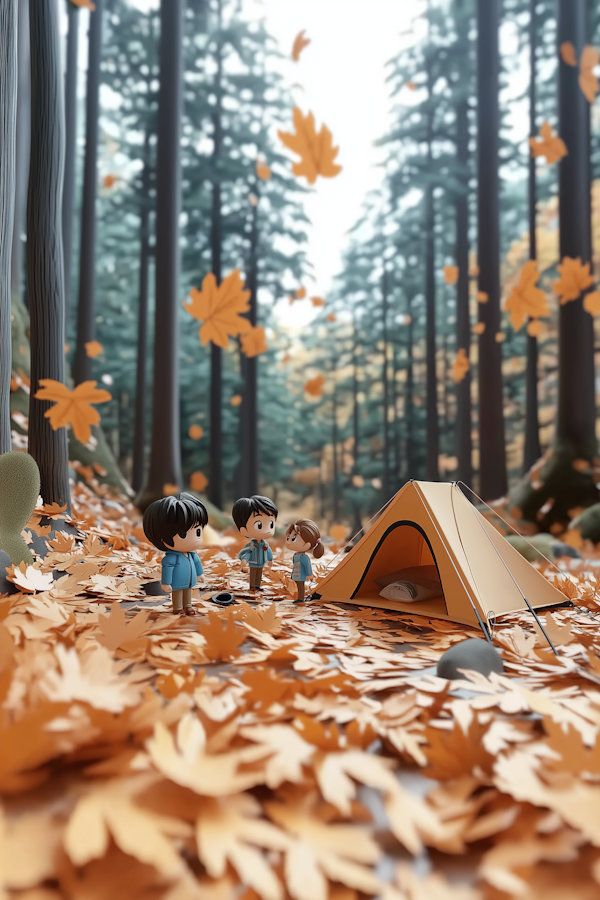 Autumn Camping Scene