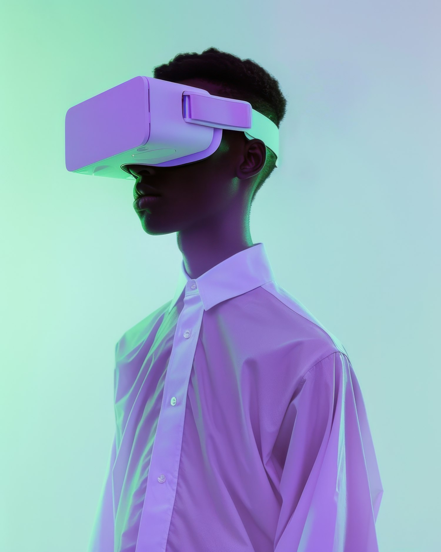 Person with Virtual Reality Headset