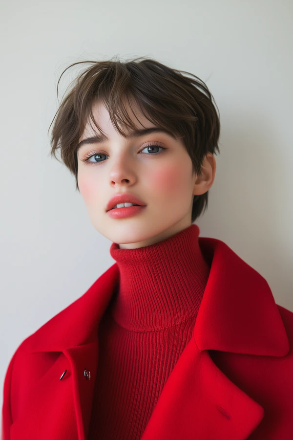 Woman in Red Outfit