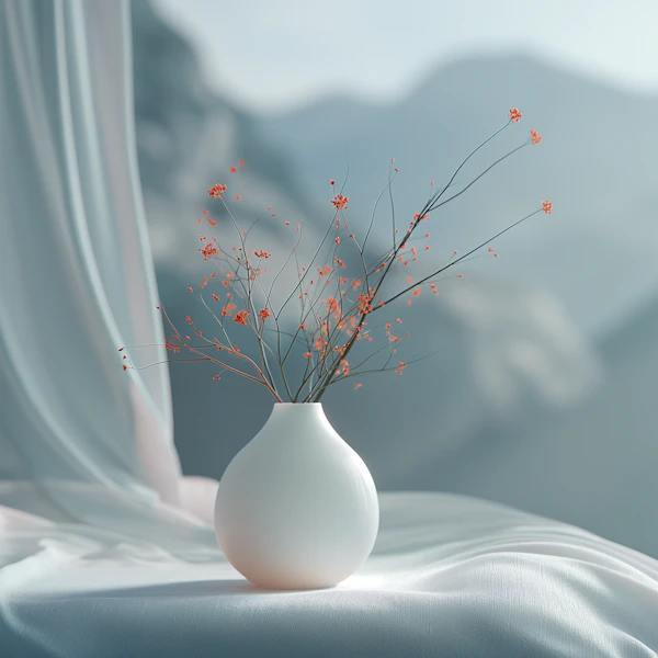 Serene Vase and Flowers