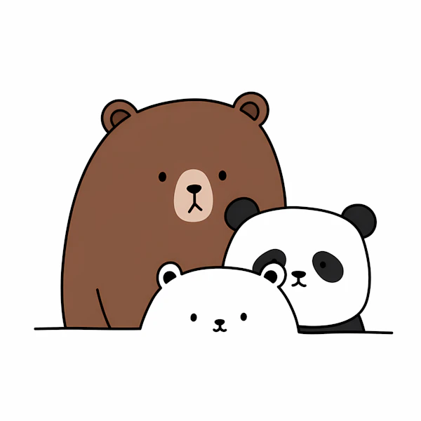 Three Cartoon Bears