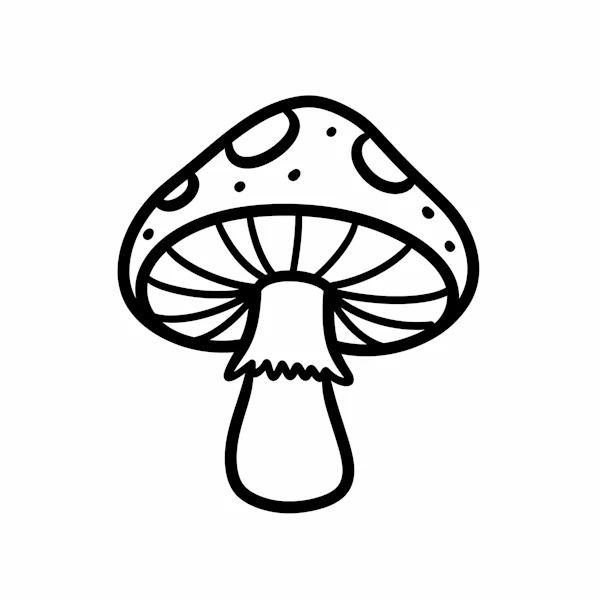 Minimalist Mushroom Art