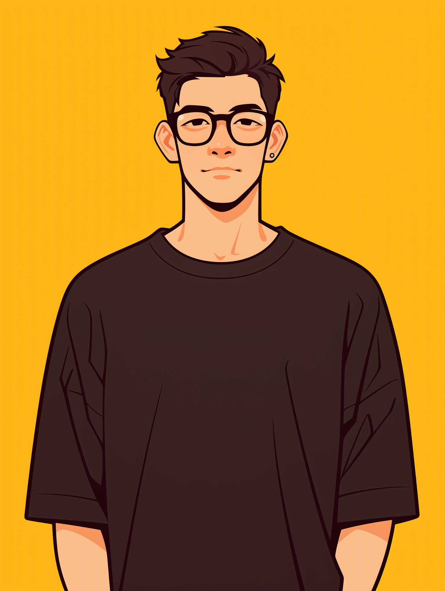 Young Man Against Yellow Background