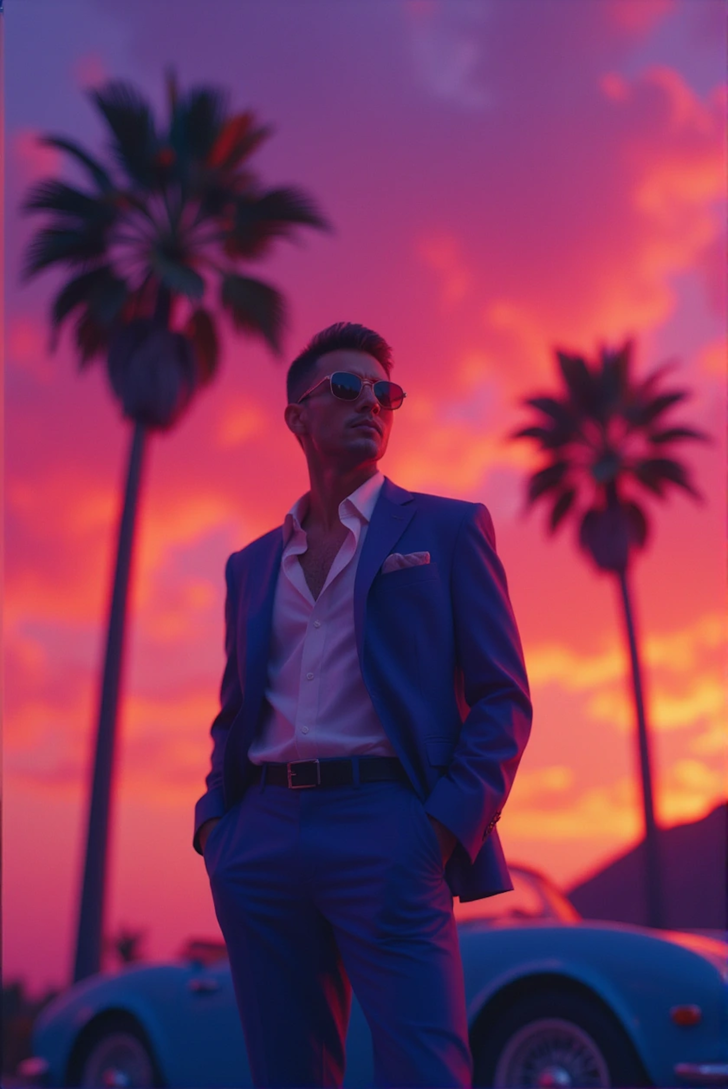 Stylish Man at Sunset