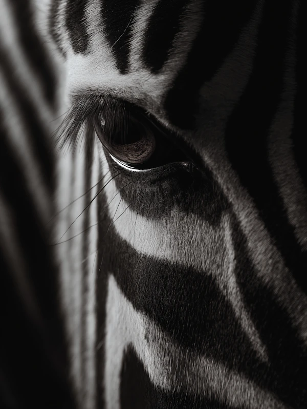 Zebra Eye Close-Up