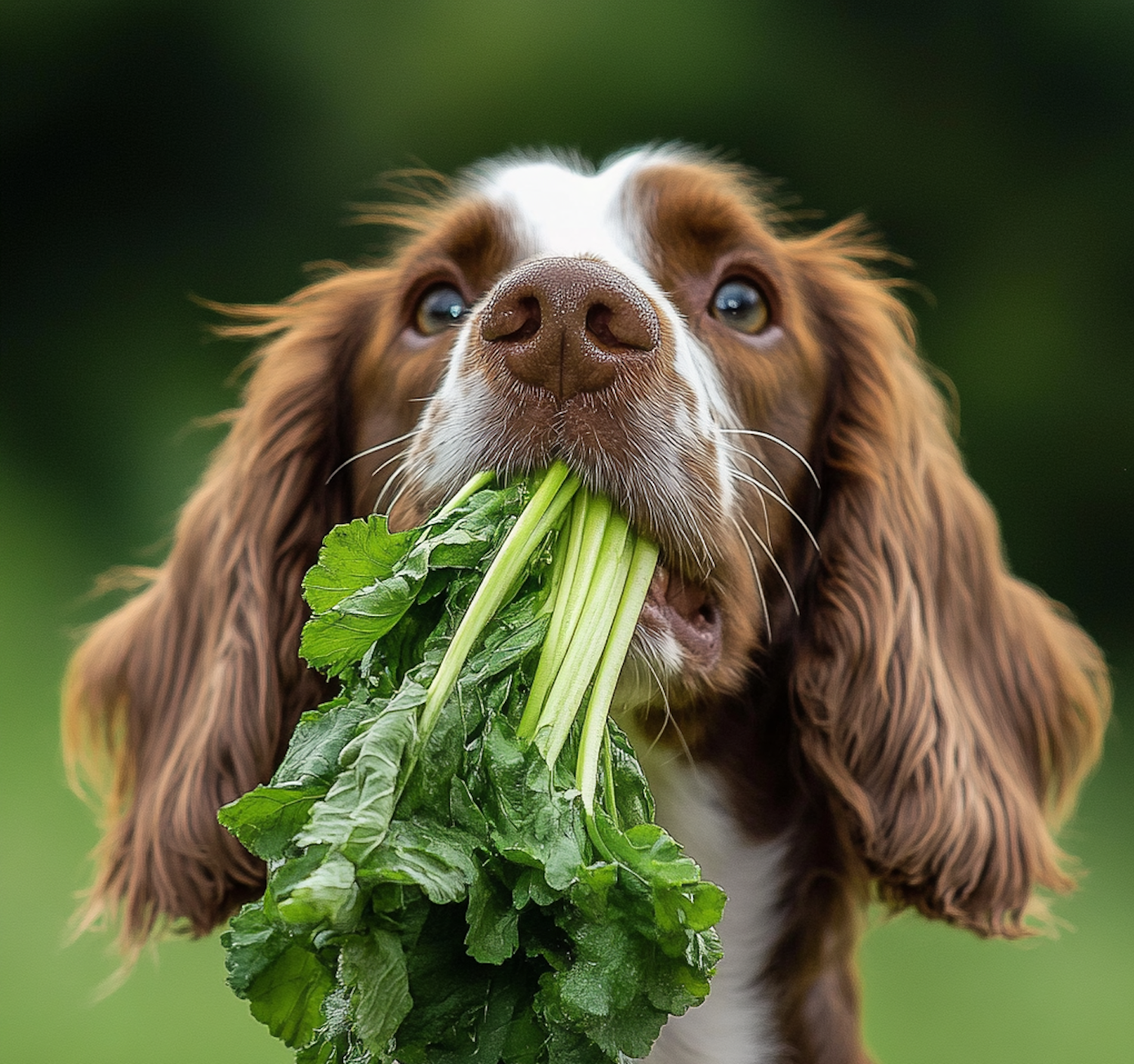 Dog with Leafy Greens