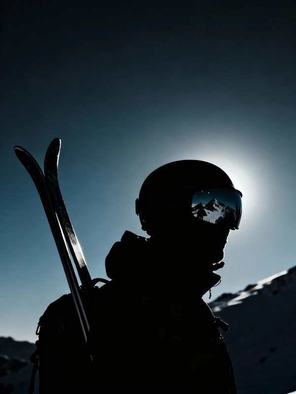 Silhouette of Skier