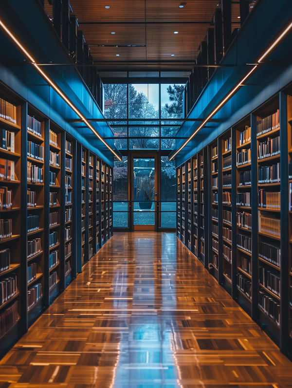 Futuristic Library Interior