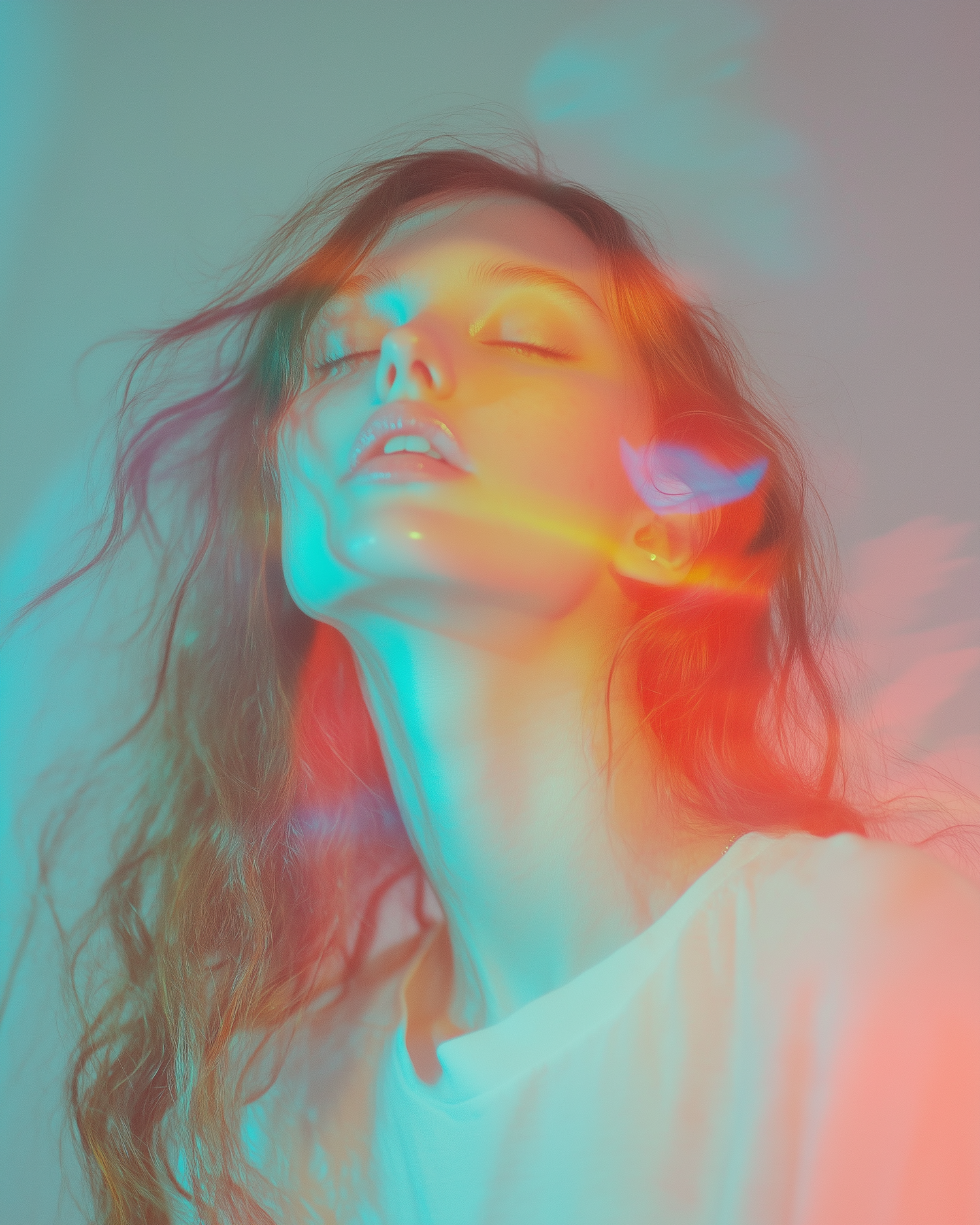 Ethereal Portrait with Vibrant Lighting