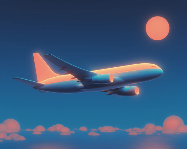 Airplane in Serene Sky