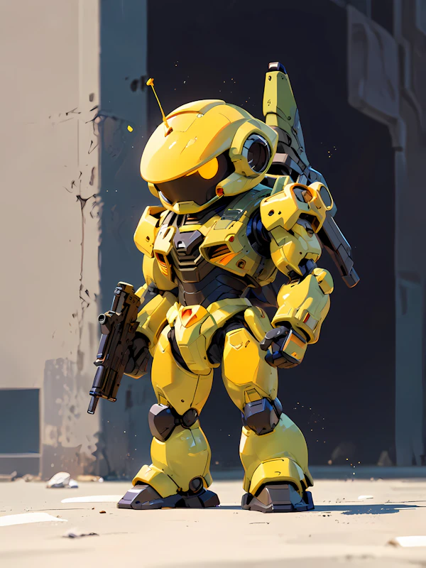 Futuristic Yellow Robot