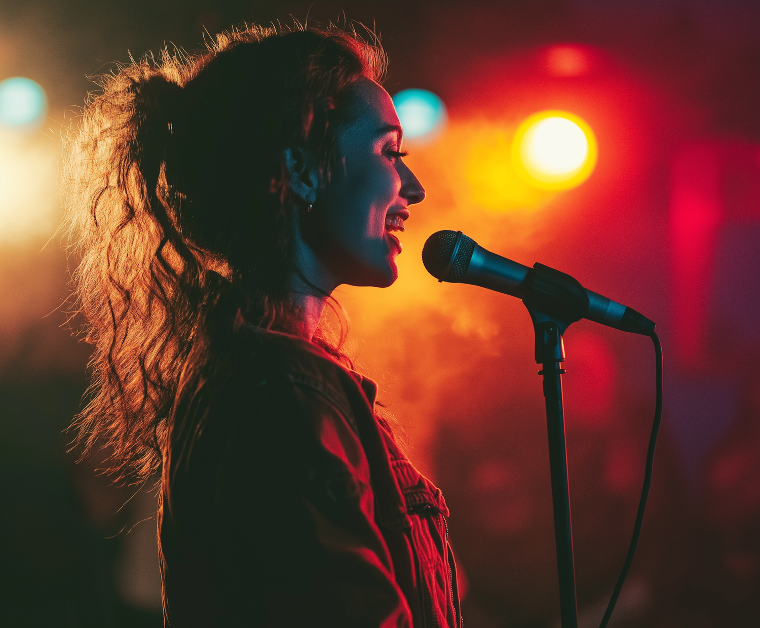 Woman Singing in Profile