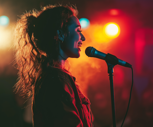 Woman Singing in Profile