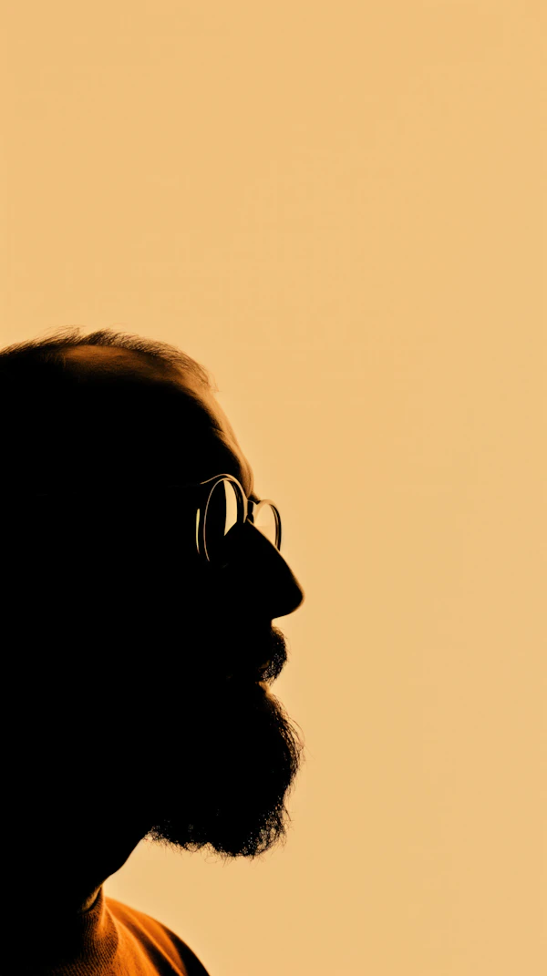 Contemplative Silhouette in Orange