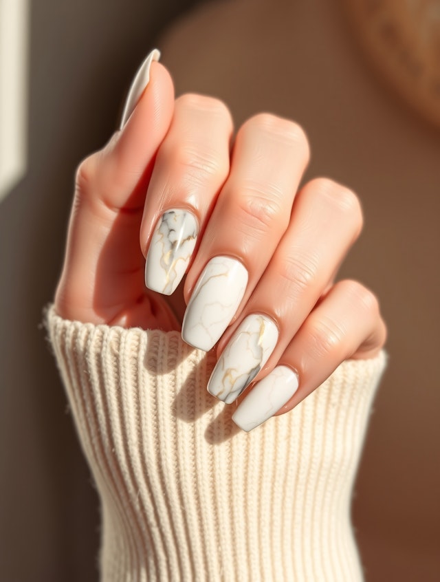 Elegant Marble Manicure