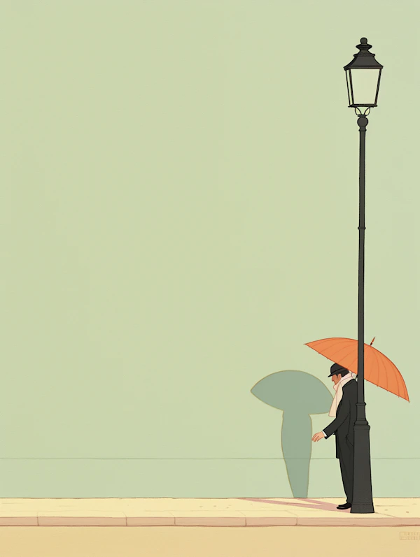 Man with Umbrella Shadow