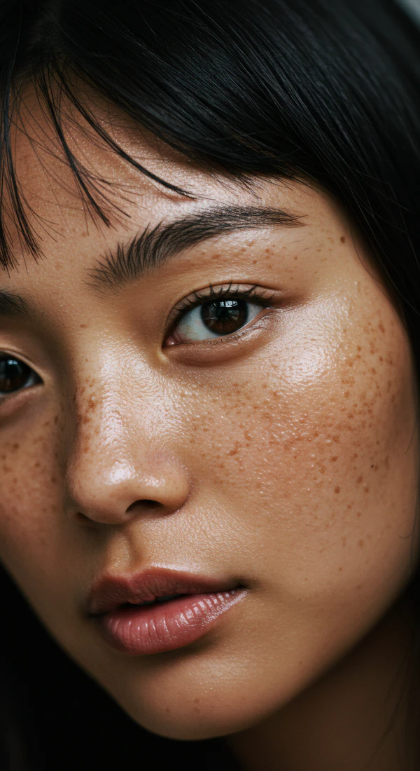 Close-up Portrait with Freckles