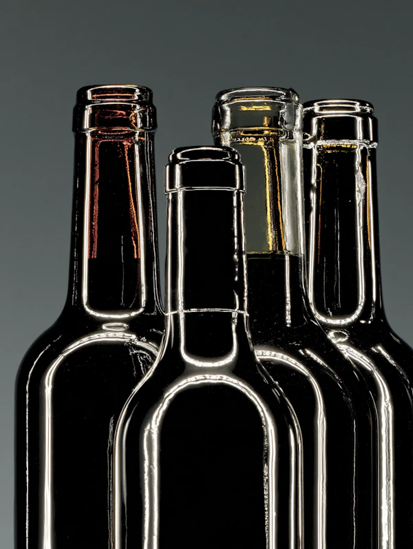 Close-Up Glass Bottles