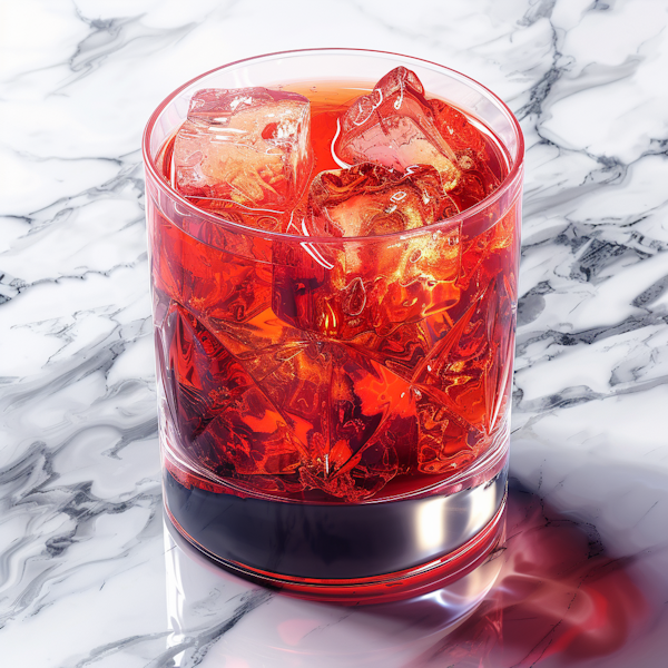 Elegant Red Beverage on Marble