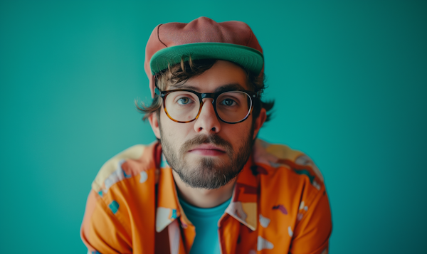 Casual Young Man with Baseball Cap