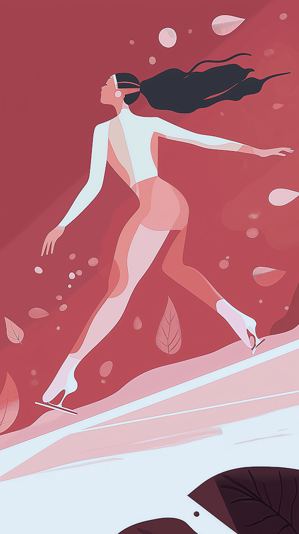 Dynamic Ice Skater Illustration