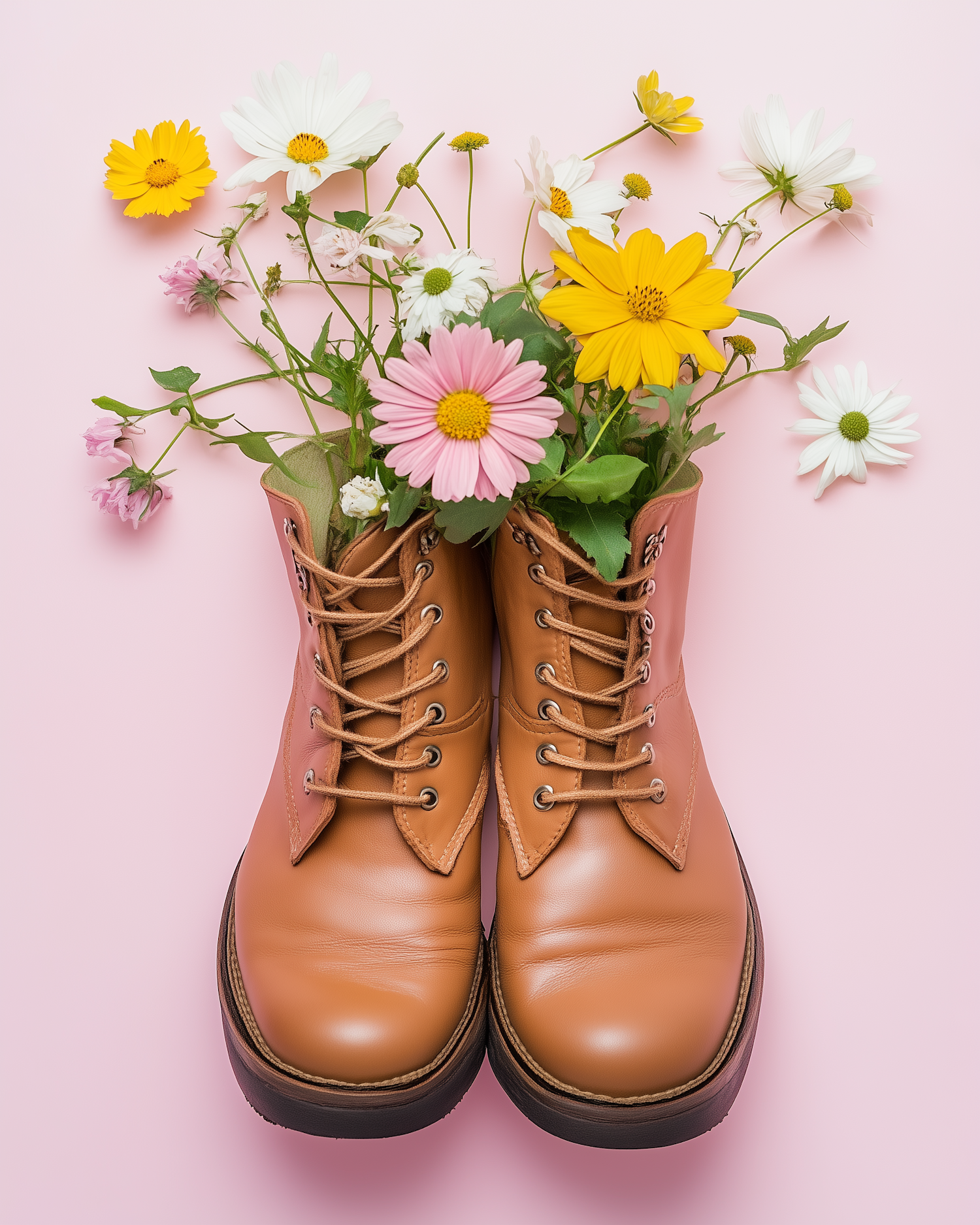 Floral Leather Boots