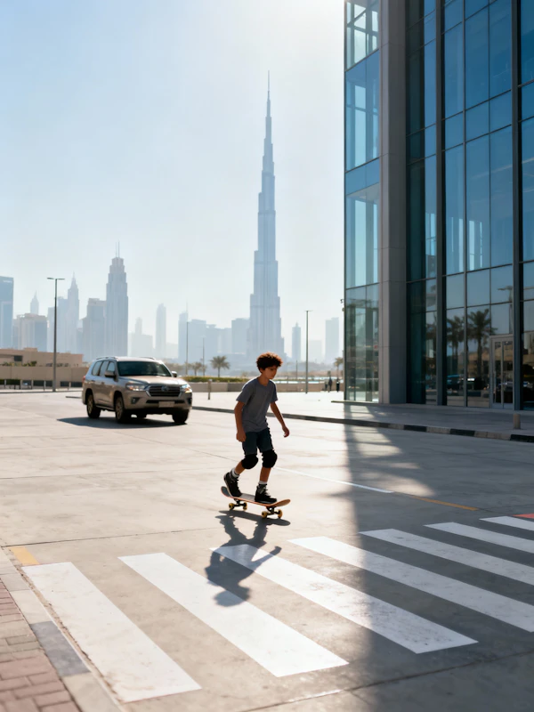 Skateboarding in Dubai