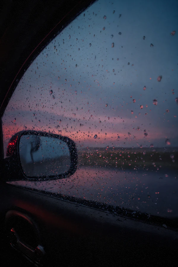 Raindrops on Car Window
