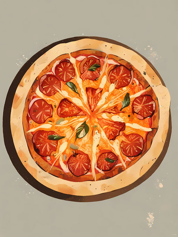 Vibrant Pizza Illustration