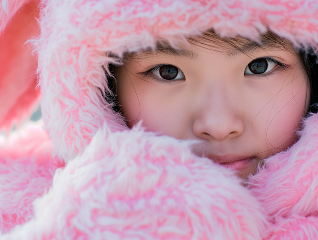 Close-up of a Young Girl with Expressive Eyes