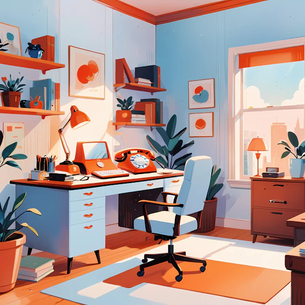 Retro Home Office Setup