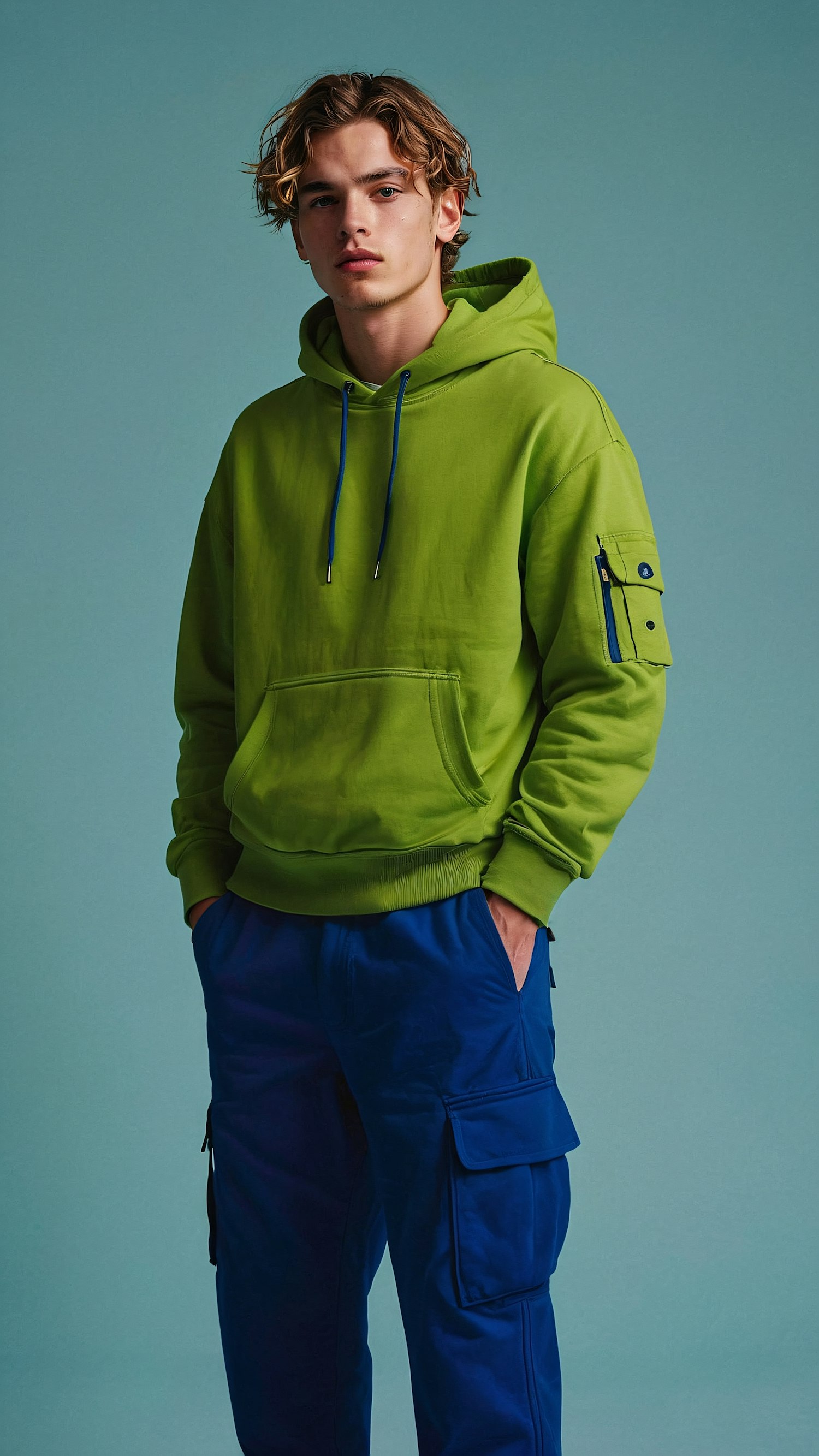 Young Man in Green Hoodie