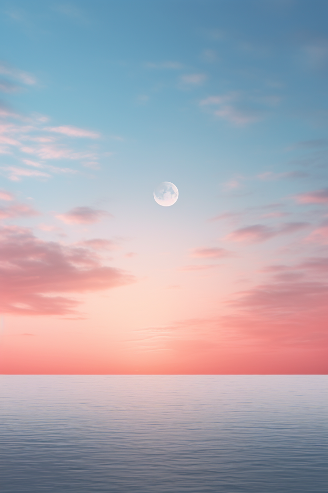 Tranquil Moonlit Seascape