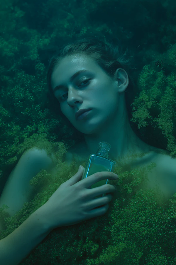 Woman in Mossy Setting