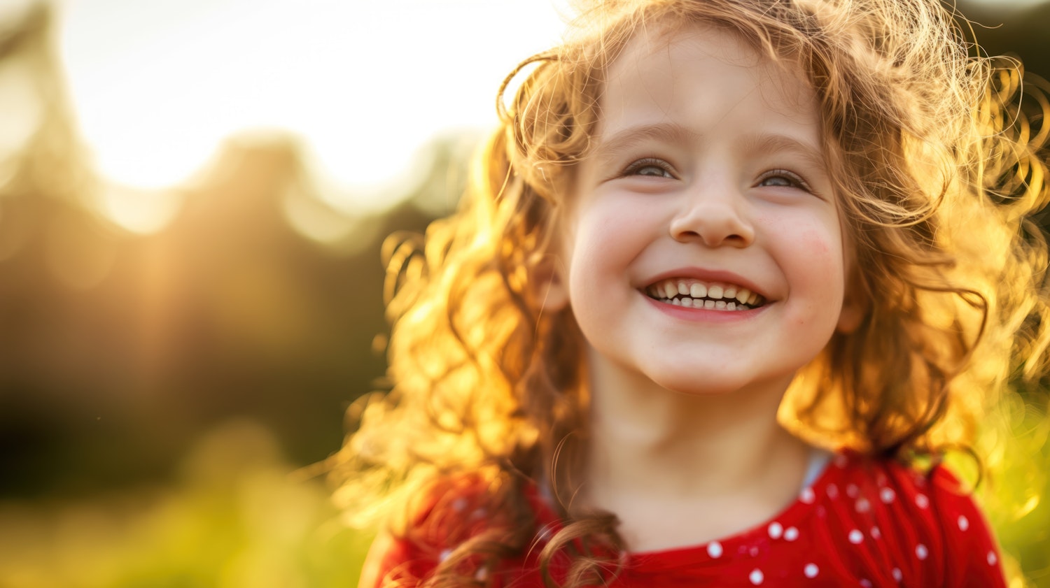 Joyful Young Girl at Golden Hour