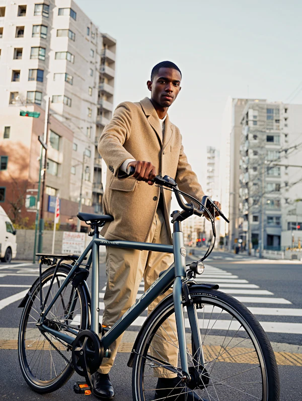 Stylish Man with Bike